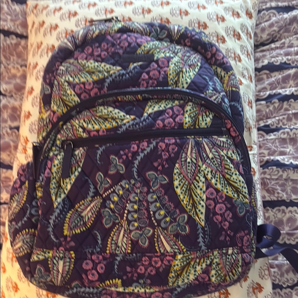 Vera Bradley Women's Backpack - Purple and Yellow Floral